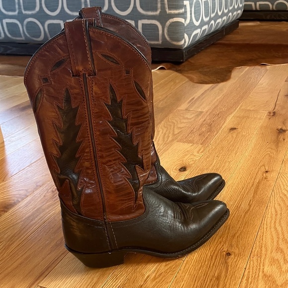 Code West Black and Brown Cowboy Western Boots - Picture 3 of 11